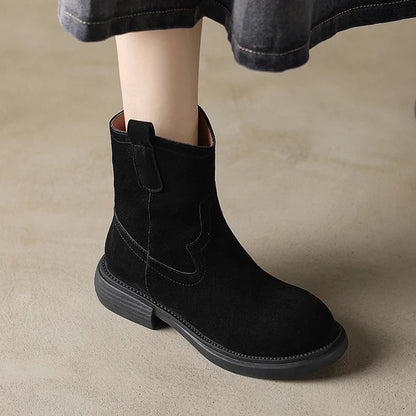 | Leather Zipper Boots