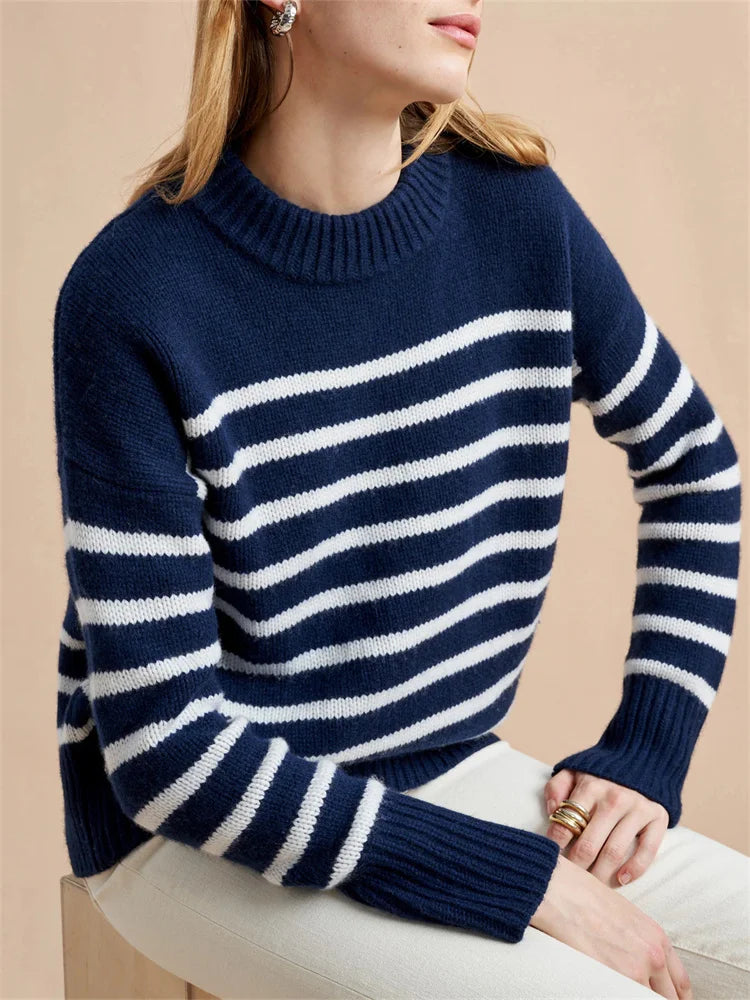 | Striped Cotton Pullover Sweater
