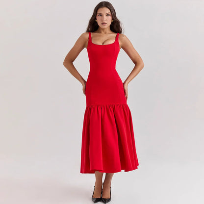 Plunge Splice Hip Wrap Maxi Dress