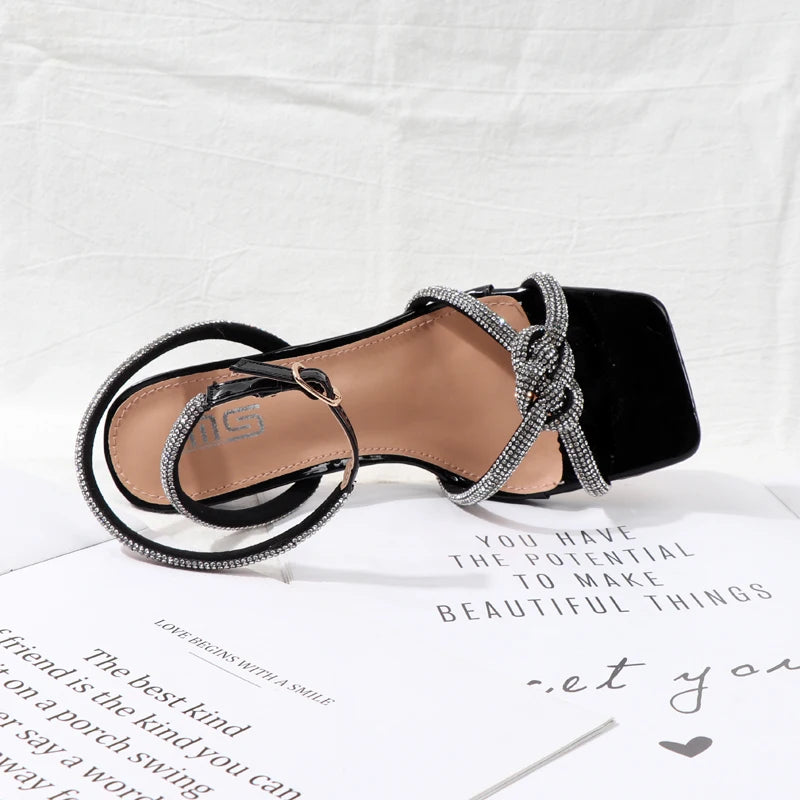 Transparent stiletto heel sandals for summer
