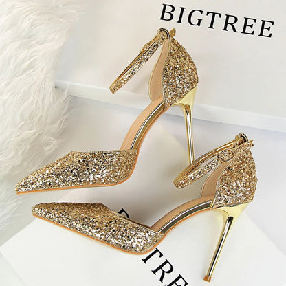 Sparkle Sequins Stiletto Heels Women Pumps - 10 cm Sexy High Heels