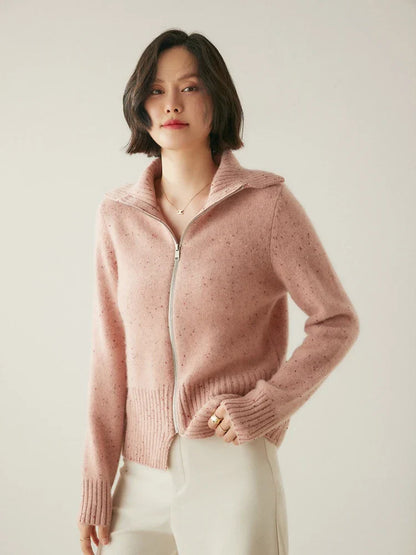 | Cashmere Zip Cardigan