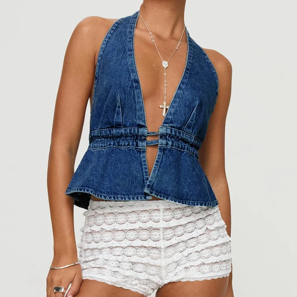 Fresca Jean Halter Top