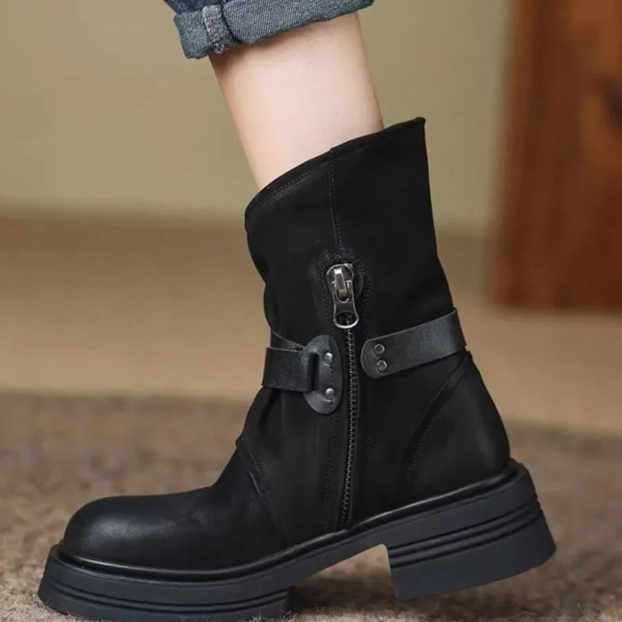| Buckle Moto Boots