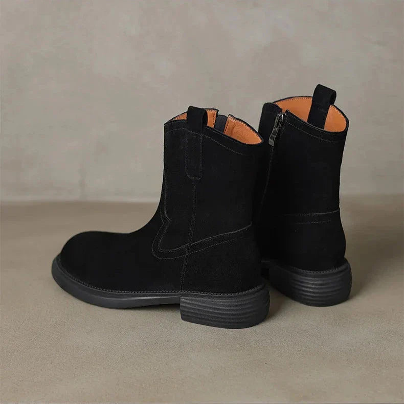 | Leather Zipper Boots