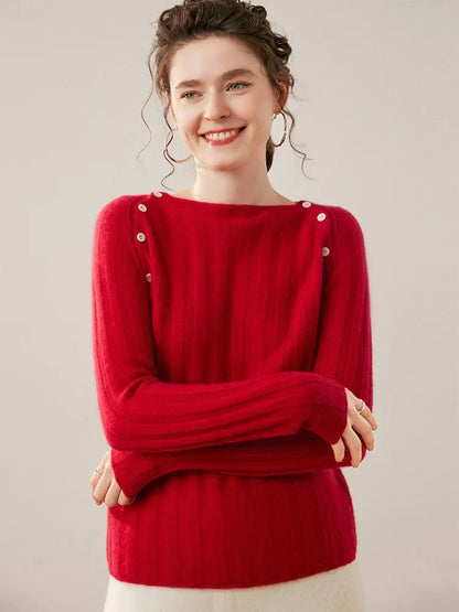 | Buttoned Cashmere Sweater