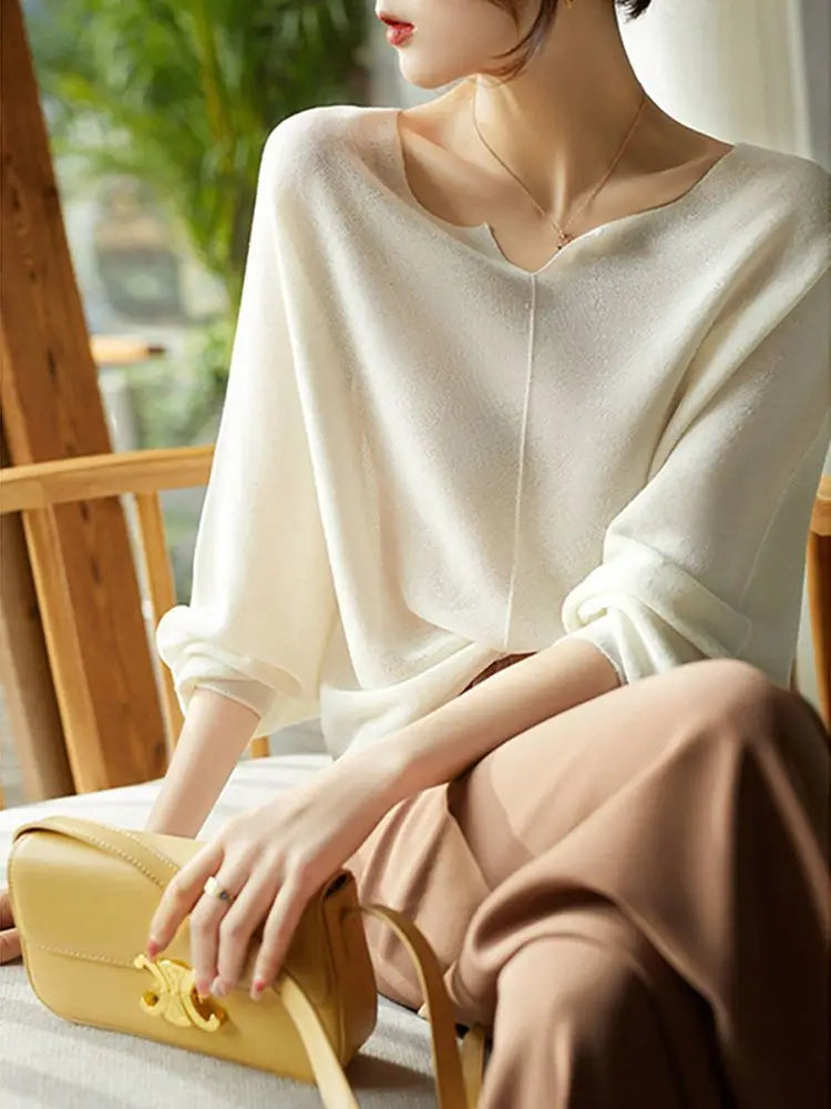 | Draped Knit Sweater Top