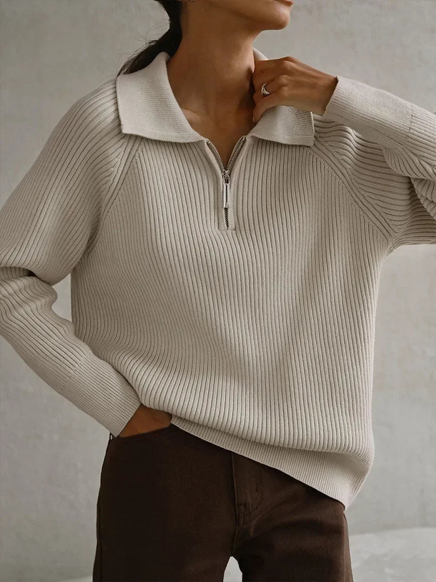 | Ribbed Half-Zip Sweater