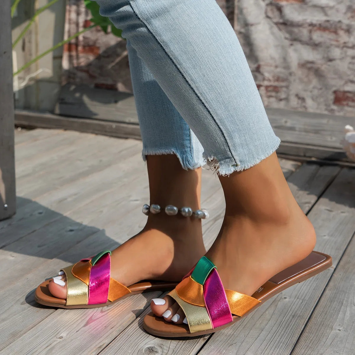 | Flat Buckle Sandals