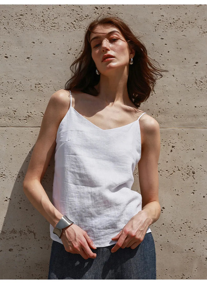 | Linen V-Neck Camisole Top