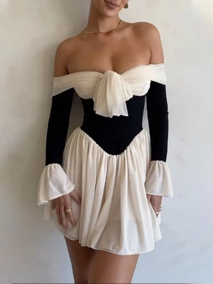 | Off-Shoulder Corset Mini Dress