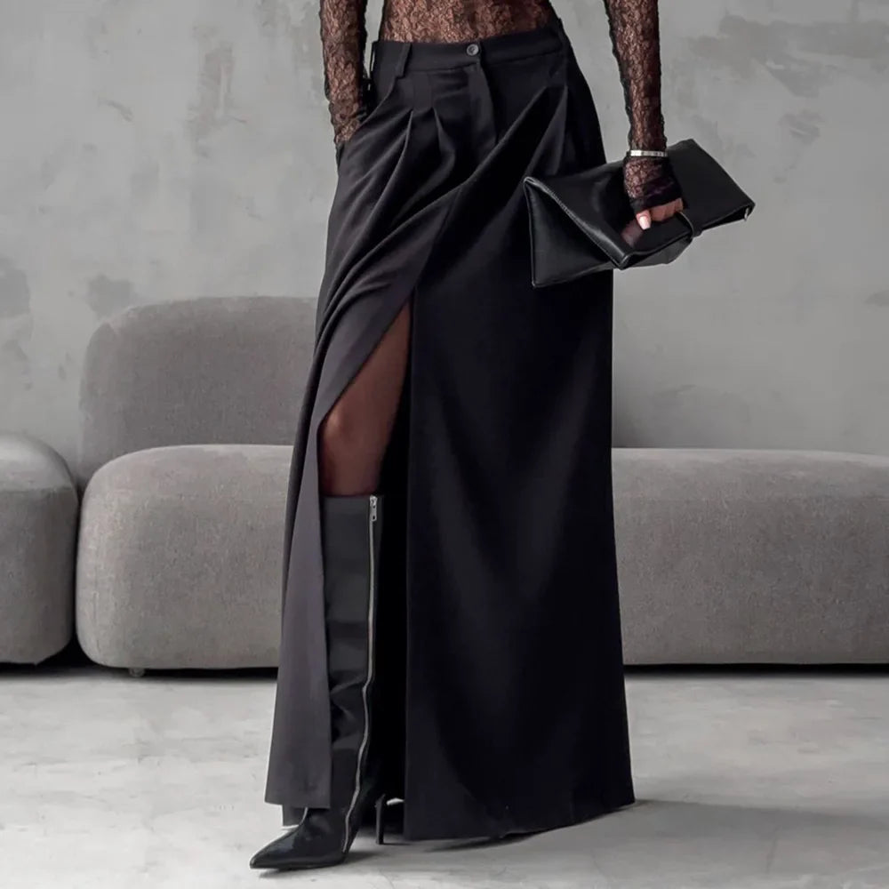 Casual Slit A-line Hem Skirt