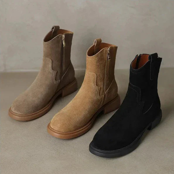 | Leather Zipper Boots
