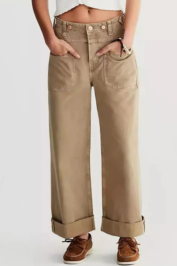 | High-Waist Wide-Leg Denim