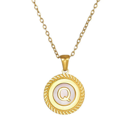 Round Mini Initial Necklace