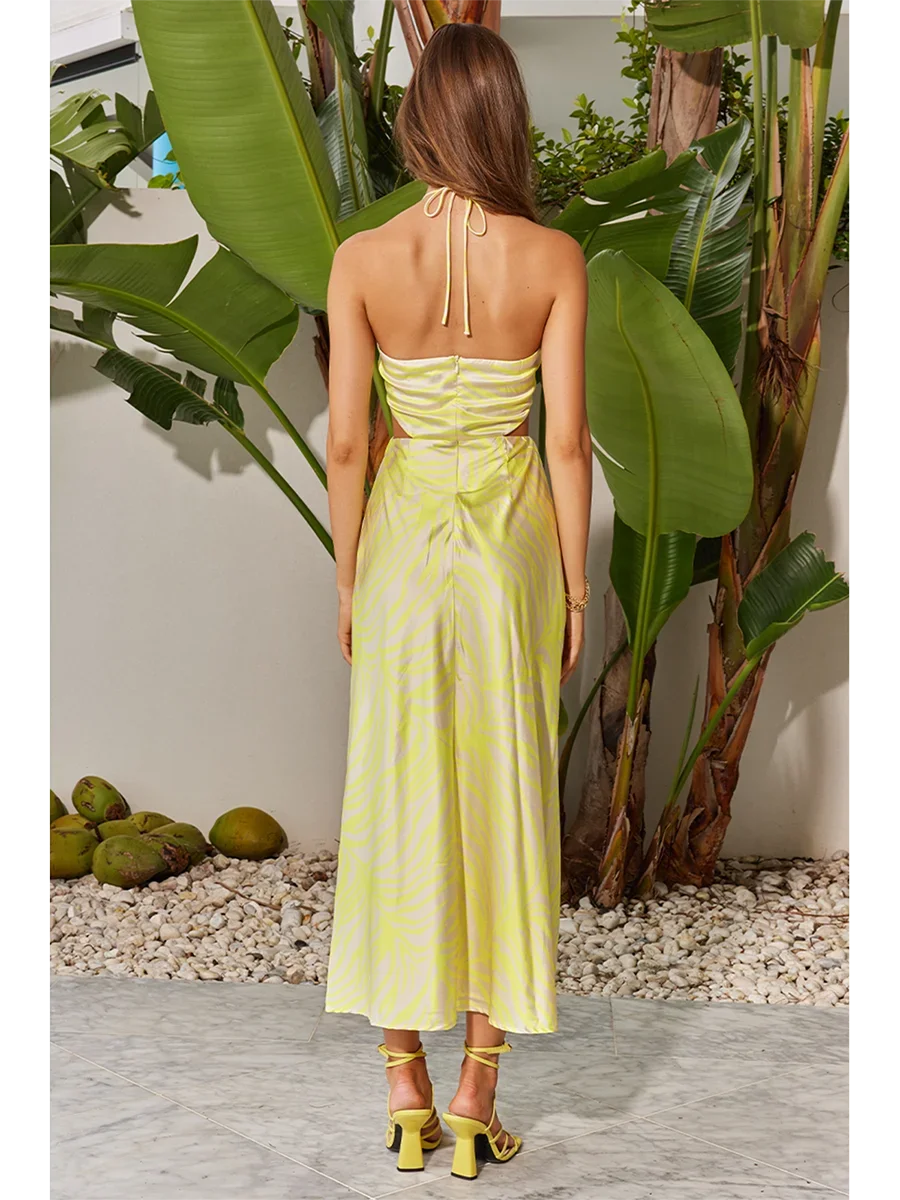 Ruched Zebra Floral A-Line Vacation Dress