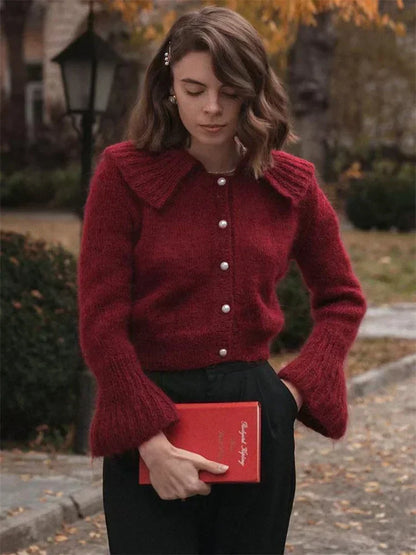 Pleated Flare Sleeve Cropped Coat