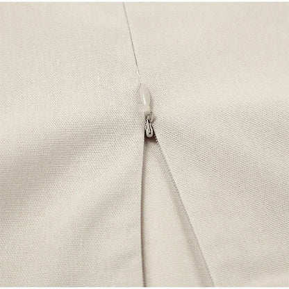 Square Neck Spaghetti Strap Linen Look Flowy Maxi Dress