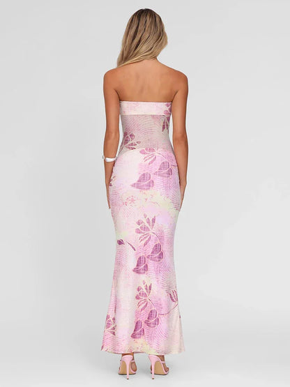 Floral Print Wrap Maxi Dress