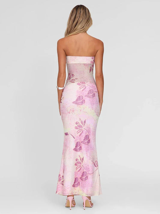 Floral Print Wrap Maxi Dress
