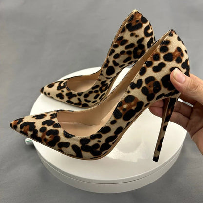 Leopard Print Pointy Toe High Heel Stiletto Pumps for Women