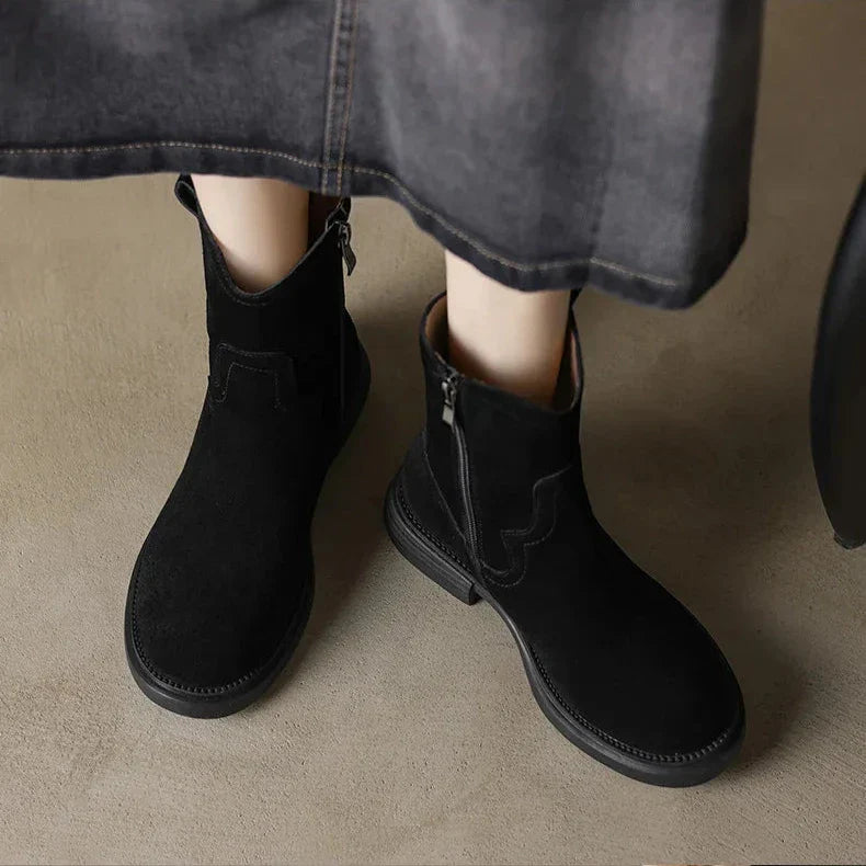 | Leather Zipper Boots