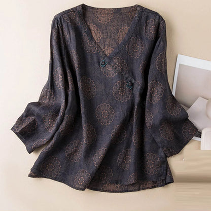 | Crosswrap Linen Blouse