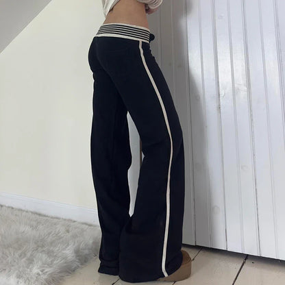 Striped Patchwork Bootcut Pant
