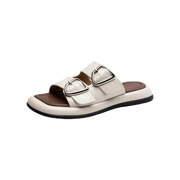 | Twin-Buckle Slide Sandals