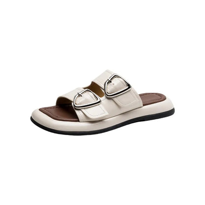 | Twin-Buckle Slide Sandals