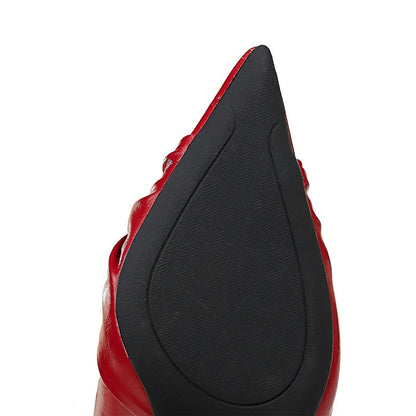 Red Women Pumps High Heels Stilettos 8 Cm Pointed Women