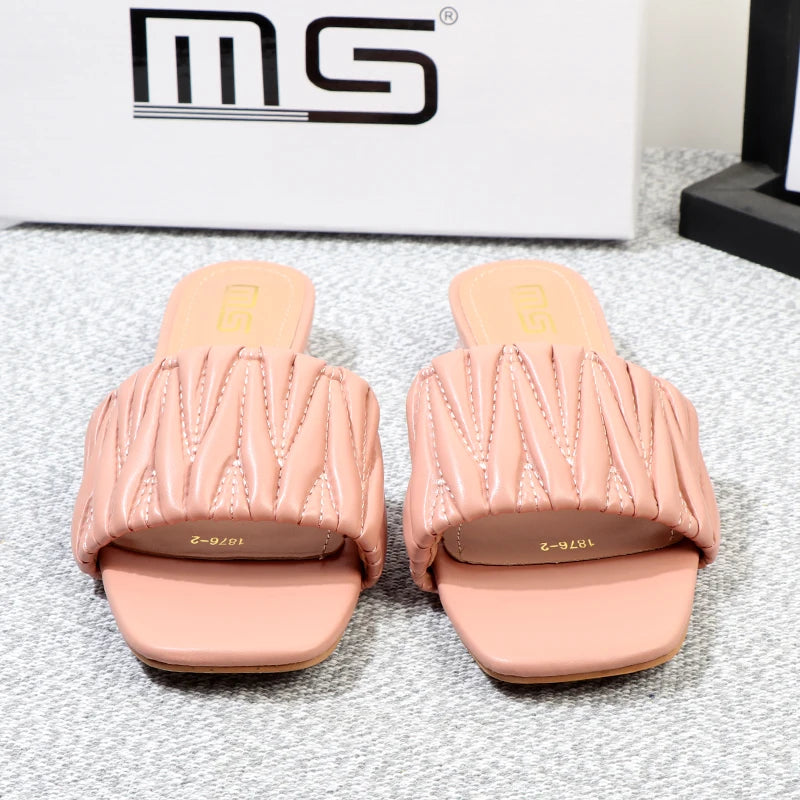 Summer low-heeled fairy slippers with 3CM thick heel