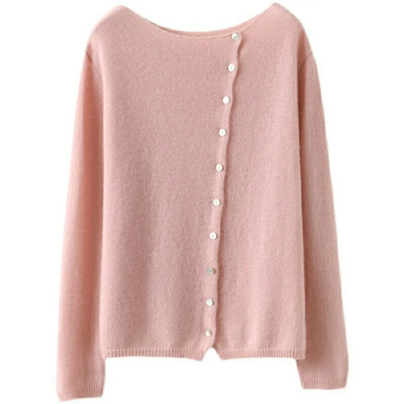 | Asymmetric Button Sweater
