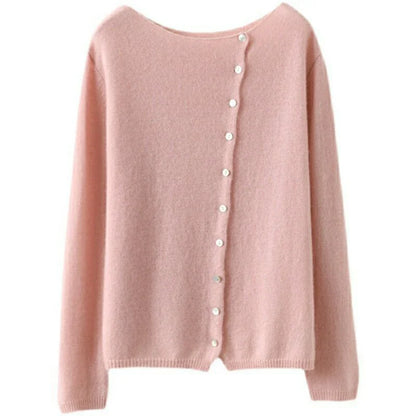 | Asymmetric Button Sweater