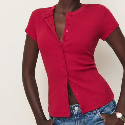 | Snapfront Knit Top