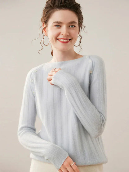 | Buttoned Cashmere Sweater