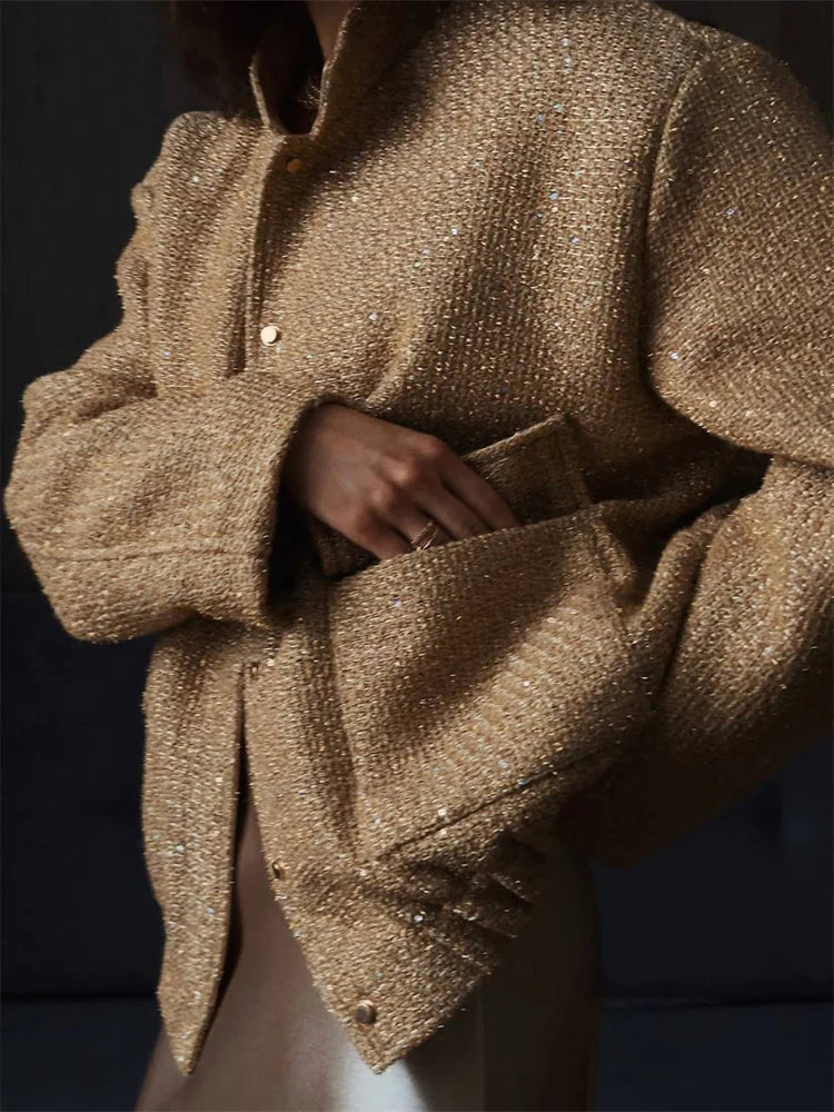 Sequin Patchwork Glitter Coat