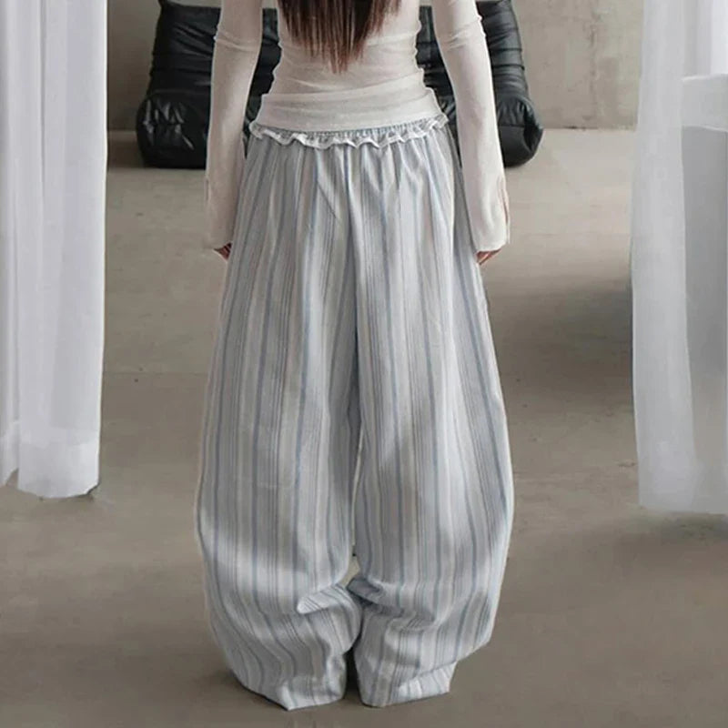 Striped Patchwork Waist Pant