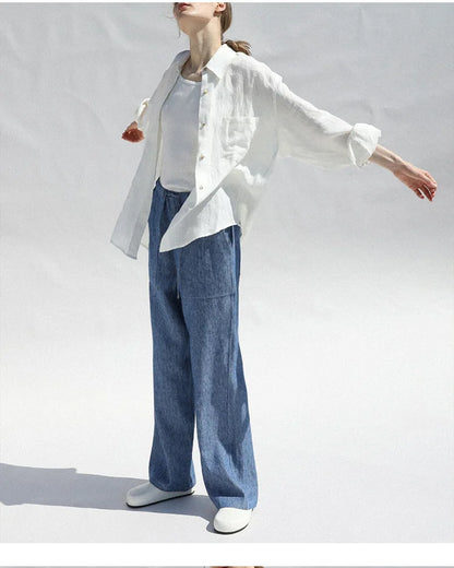 | Oversized Linen Blouse
