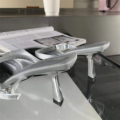 Shallow Pointed Toe Women Pumps with Buckle Strap and Thin Heels