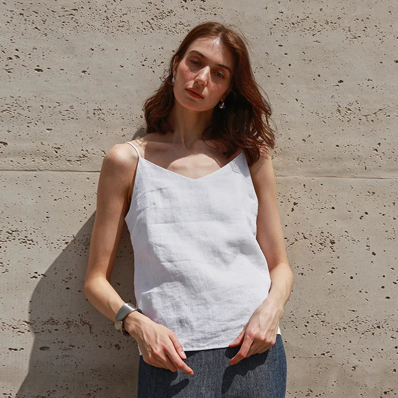 | Linen V-Neck Camisole Top