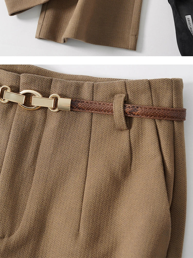 | Wide Leg Wool Trousers