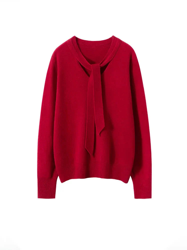 | Cashmere Pullover with Scarf Collar