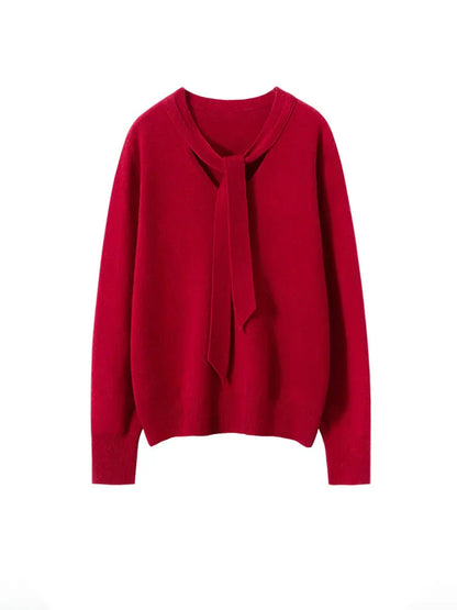 | Cashmere Pullover with Scarf Collar