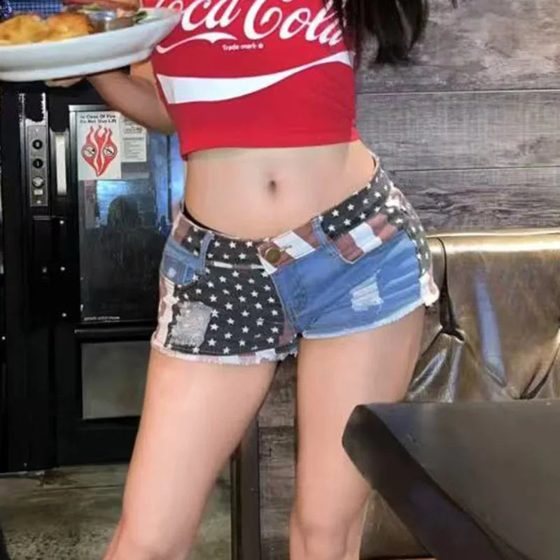 Classic Red Vintage Denim Short