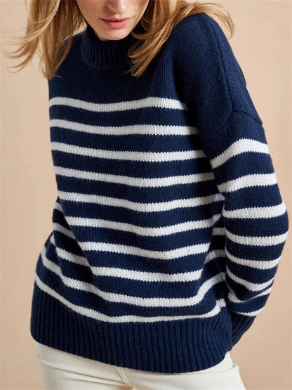 | Striped Cotton Pullover Sweater