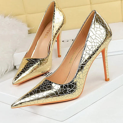 Champagne Woman Pumps High Heels Luxury Banquet Shoes