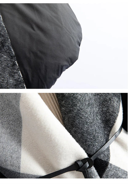 | Wool-Panel Down Coat