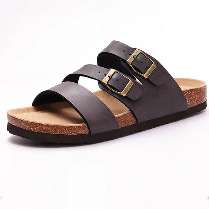| Nappa Leather Orthopedic Double Buckle Slide