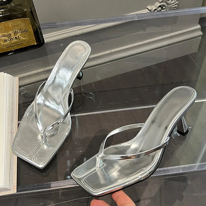 Summer Thin Heels Flip Flops Women Slipper